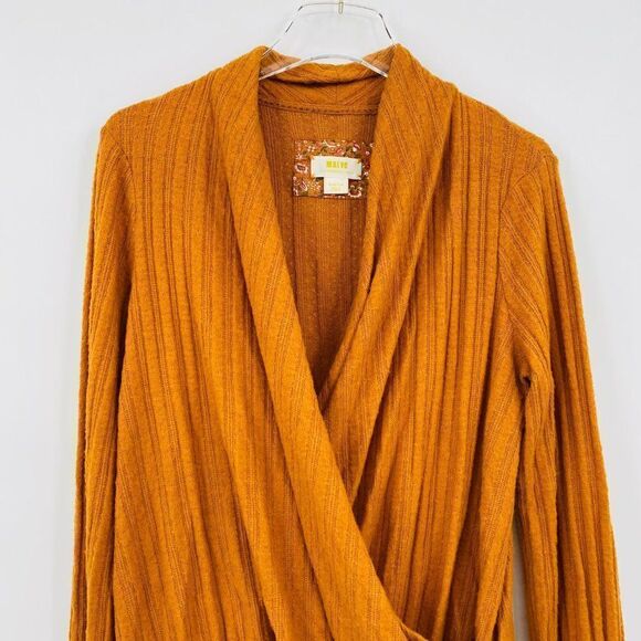 Maeve Anthropologie Size Medium Mustard Yellow Rafela Hacci Long Sleeve Knit Top - Picture 3 of 8
